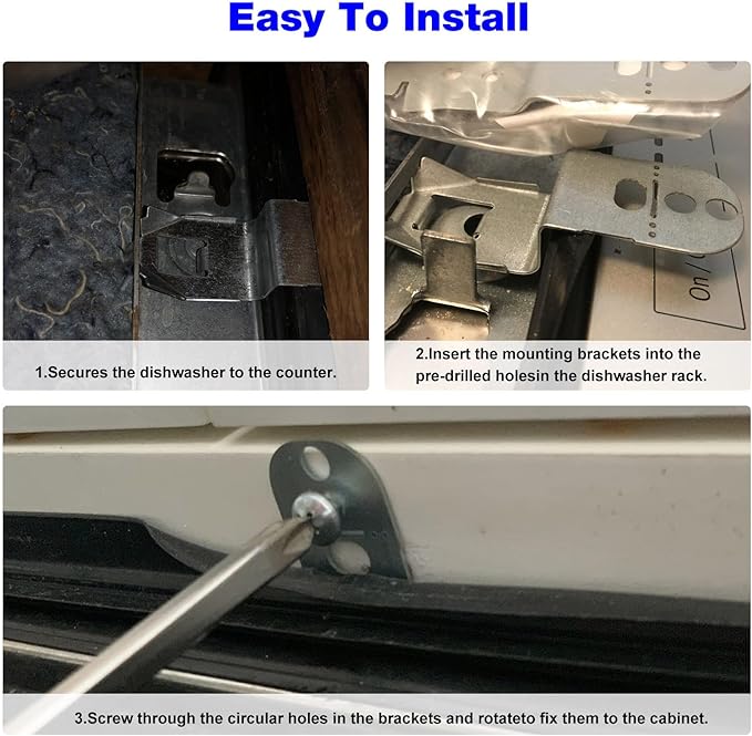 Dishwasher Mounting Bracket 00628371 For Bosch Dishwasher Side Bracket 628371, 00619985 Dishwasher Top Mounting Bracket - (2 PCS)