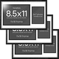 Homeforia 11x18 Black Diploma Frame with Photo, High End Oak 11 x 18 Certificate Wood Frame with Mat 8.5x11 Diploma and 5x7 Picture, 11 by 18 Wooden Document Frames, Tempered Glass, Wall Kit, Set of 3