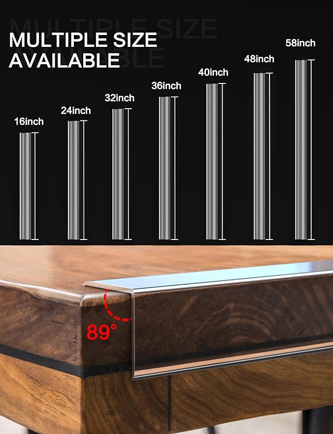 12PCS Clear Self-Adhesive Wall Corner Protectors，Corner Guards & Edge Protector for Wall Door Frame Cabinet Baseboard & Door, Table, Stair (36" x 1.0")