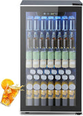 Mini Fridge 130 Can Beverage Refrigerator Cooler, 3.1 Cu.Ft Drink Fridge for Soda Wine Beer, Adjustable Temperature Control for Home Office, Black