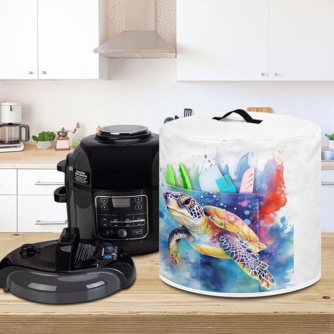 TODIYADDU Sea Turtle Air Fryer & Instant Pot Pressure Cooker Cover - Blue Tie Dye - Compatible with Most Kitchen Appliances - Trendy Accessory - Nice Gifts