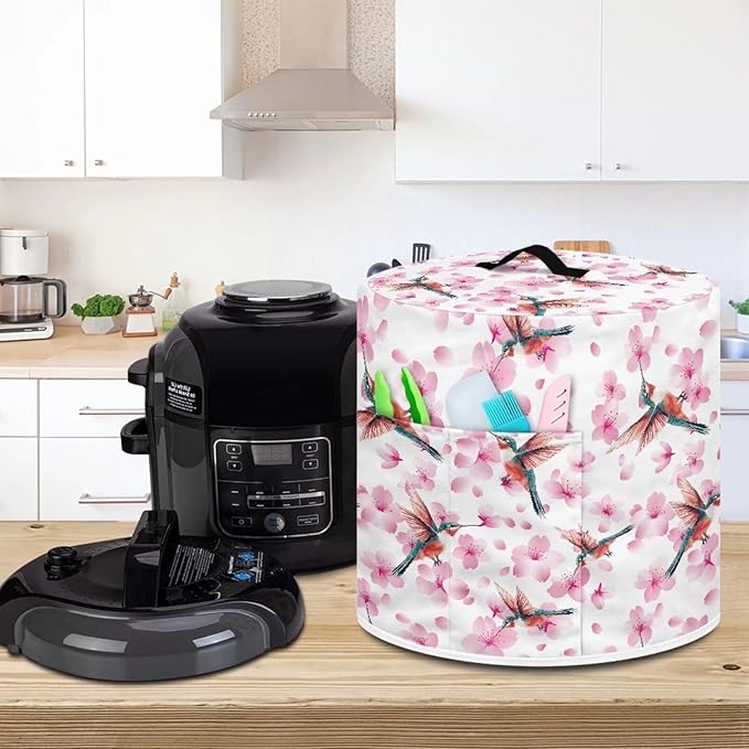 Hummingbird Dust Cover for 6 Quart Instant Pot and Extra Accessories, Dust Proof Easy to Clean Pressure Cooker Cover Electric Appliance Cover Air Fryer Accessories with Storage Pocket