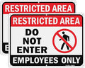 GicnKeuz Large Restricted Area Sign, 14x10 Inches Do Not Enter - Employees Only Signs, Rust Free.40 Reflective Aluminum, Fade Resistant/Waterproof, 6 Pre-drilled Holes (2 Pack)