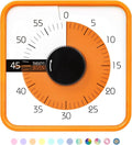 TWENTY5 SEVEN Countdown Timer 7.5 inch; 60 Minute 1 Hour Visual Timer – Classroom Teaching Tool Office Meeting, Mechanical Countdown Clock for Kids Exam Time Management Magnetic, Orange