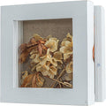 Freezing point Shadow Box Frame 5x5 Shadow Boxes Display Case with Linen Back Memorabilia Awards Medals Bouquet Photos Picture Badge Wedding Memory Box for Keepsakes Small Pin Board White