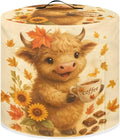 Thanksgiving Day Decor Kitchen Appliance 8 Quart Pressure Cooker Air Fryer Rice Cooker Dust Cover with Top Handle and Storage Pocket Maple Leaf Cute Highland Cow