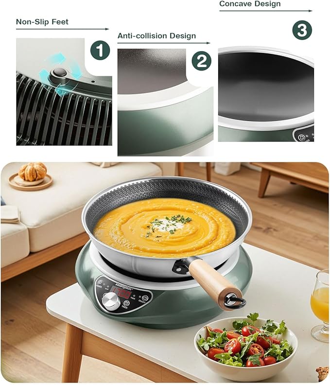 Induction Cooktop, 1700W/85V~120V Portable Induction Wok Burner For Kitchen/Commercial/Travel Use