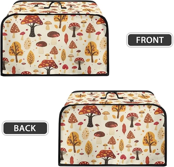 Cute Mushroom Slow Cooker 6-8 Qt Tree Cover Holder Bag Appliance Dust Covers Decorations for Kitchen Living Room Table