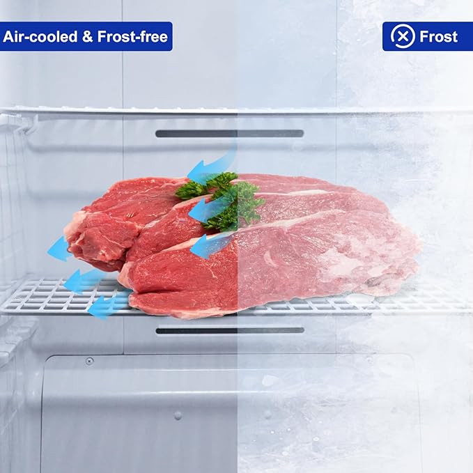 SMETA Stand Up Upright Freezer 13.8 Cuft, Deep Freezer Upright Frost Free Standing Garage Ready Standup Freezerless Refrigerator with Glass Shelves, Convertible Vertical Freezer 14 Cu Ft, White