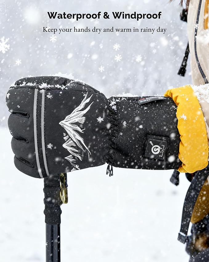 SAVIOR HEAT Rechargeable Heated Gloves for Men & Women – 3M Thinsulate Warmth Winter Electric Glove with Long Battery Life (Up to 10 Hours), Waterproof Heated Gloves for Cold Weather Hiking, Driving