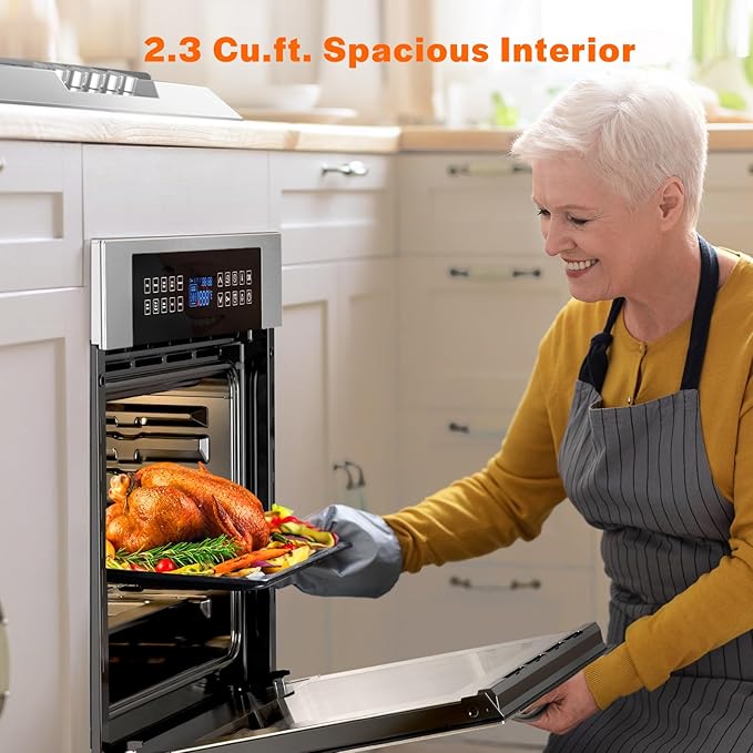 Empava 24" 10 Cooking Functions W/ Rotisserie Electric LED Digital Display Touch Control Built-in Convection Single Wall Oven EMPV-24WOC02