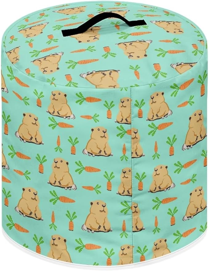 Pressure Cooker Cover for Women,Groundhog Carrot Insulated Rice Cooker Cover with Easy to Clean Lining Waterproof Dust Cover with Pockets for Instant Pot 3 Quart Appliance Cover