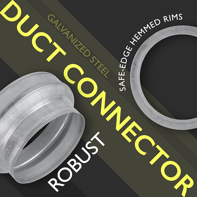 10" to 8" Inch Duct Pipe Adapter - Galvanized Steel HVAC Ducting Reducer for Ventilation - PVC Pipe, Hose Coupler - Heavy Duty Exhaust, Air Conditioner Fittings - Vent Flange Connector
