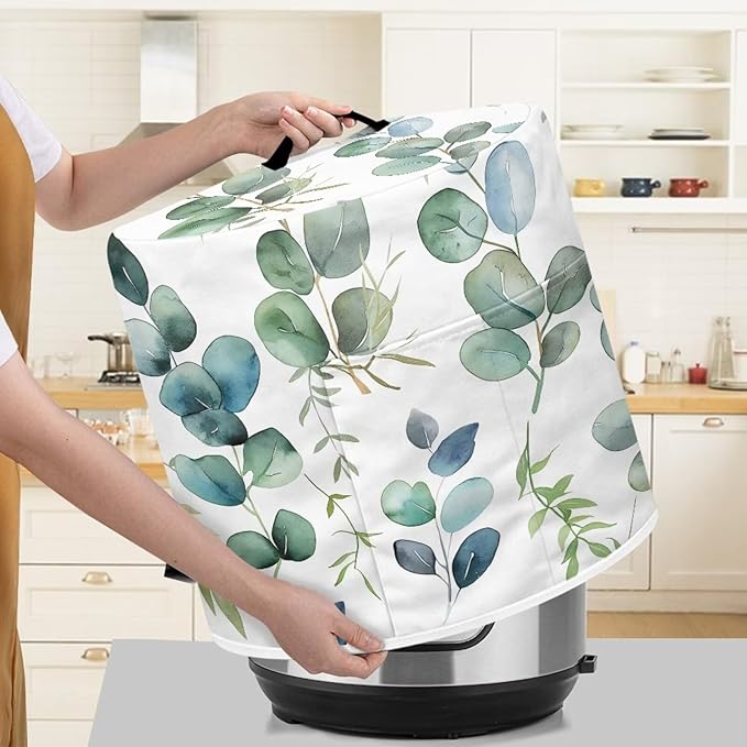 Green Leaf Dust Cover Instant Pot Heavy Duty Waterproof Dust Pressure Cooker Cover Case for Instant Pot Pressure Cooker Instant Pot Appliance Covers Pressure Cooker Size M