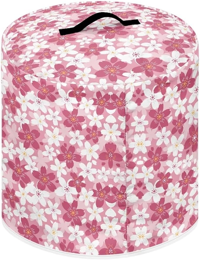 Flashideas Cherry Blossom Pressure Cooker Cover for 8 Quart Instant Pot and Air Fryer Accessories, Stain Resistant Washable Round Protective Cover Electric Appliance Cover with Front Pocket