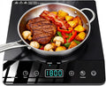 Single Burner Induction Cooktop, ETL-Certified 1800W Portable Induction Cooktop Large 8 inch Heating Coil, 12 Temp Settings up to 465℉ Electric Stove Hot Plate with 3 Hour Timer, Safety Lock