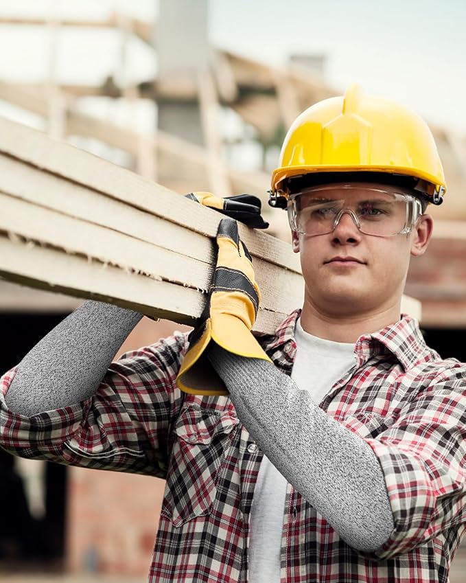 Evridwear Protective Arm Sleeves Cut Resistant Farmers Sleeves for Men Work, Gardening, Farming, Arm Protectors for Thin Skin and Bruising (Small, No Thumb Hole)