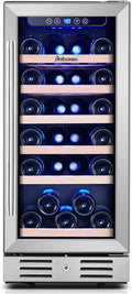 Kalamera 15 Inch Wine Fridge, 28 Bottle Wine Cooler Refrigerator, 40-66℉ Digital Temperature Control,Built-in or Freestanding