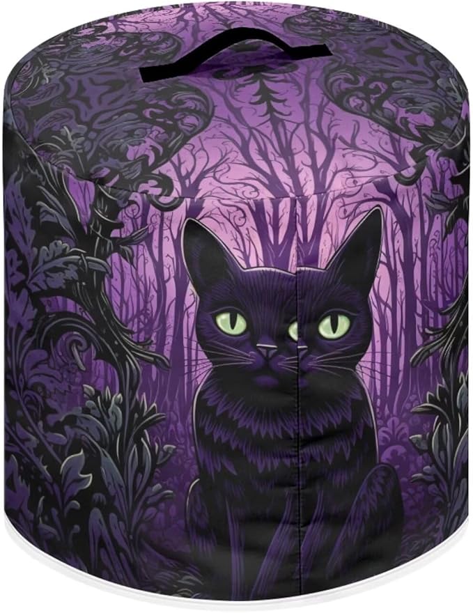 TODIYADDU Purple Gothic Cat Pressure Cooker Cover for 6 Quart Instant Pot Insulated Kitchen Appliance Dust Cover for Round Pressure Cooker Slow Cooker Practical Instant Pot Air Fryer Accessories