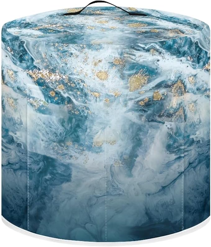 Flashideas Marble Print Pressure Cooker Cover for Women Dust Protection Insulated Rice Cooker Cover Water Resistant Dust Cover with Pockets for Instant Pot 6 Quart Vintage Appliance Cover for Kitchen