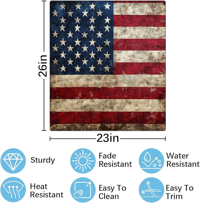 Amrican USA Flag Dishwasher Magnet Cover for Door Front, Dishwasher Panel Decal Vintage Reuseable Refrigerator Magnet Cover Decal Fridge Stickers Home Decor, 23 x 26 Inch