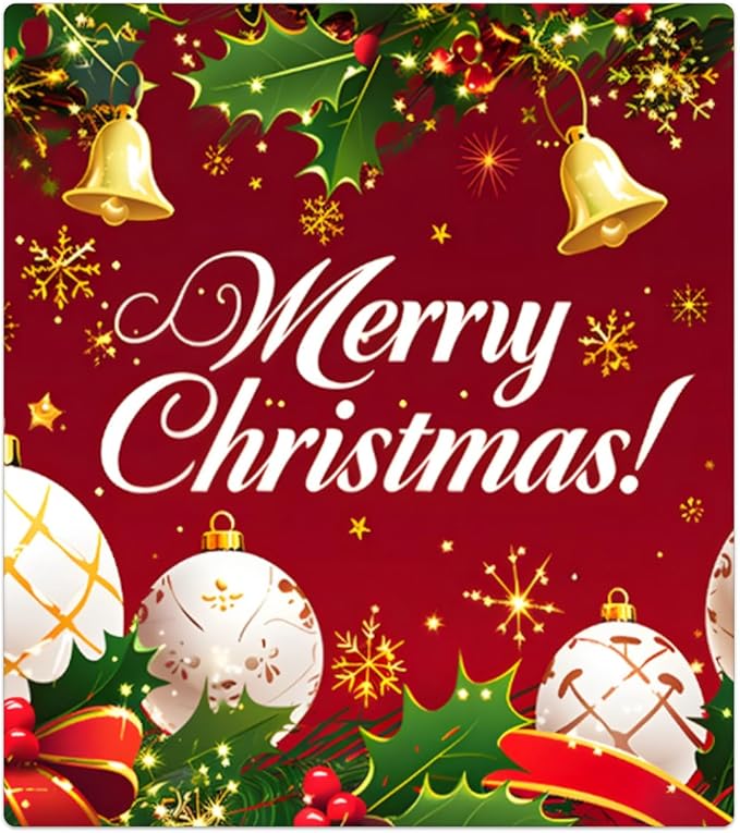 Merry Christmas Bell Flower Dishwasher Magnet Cover, Reusable Refrigerator Panel Stickers Microwave Front Door Covers Magnets for Kitchen Home Appliances Holiday Party Decorations 23 X 26 in