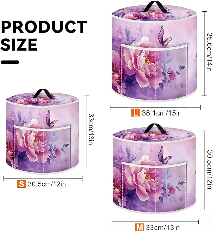 Air Fryer Dust Cover with Top Handle and Storage Bag, Compatible with Rice Cookers, Pressure Cookers, Slow Cookers and Air Fryers, Available in 3-Quart, 6-Quart and 8-Quart Sizes.
