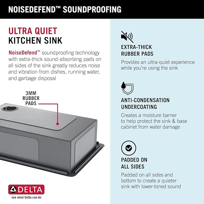 DELTA FAUCET Delta Marca 30 inch Drop-In Undermount Stainless Steel Single Bowl Kitchen Sink with Accessories