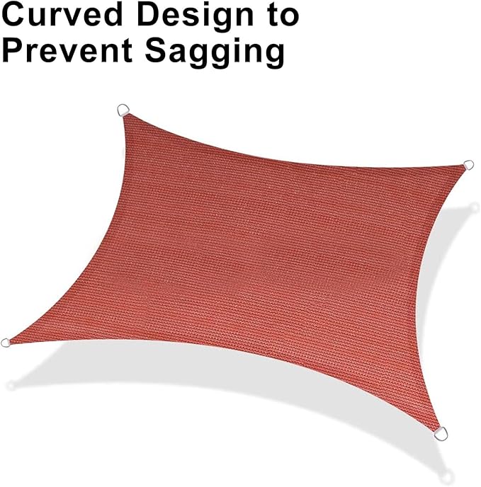 LOVE STORY Custom Size 12' x 12' Terra Red Sun Shade Sail Canopy Commercial Rectangle Sail Shade Fabric for Patio Garden Backyard Pool (Customized)