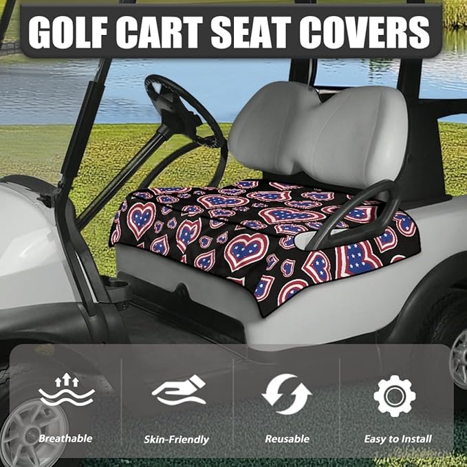 Golf Cart Seat Cover Cushion Featuring Soft Towel Fabric, Waterproof Layer and Secure Fit for Comfortable Daily Outdoor Use