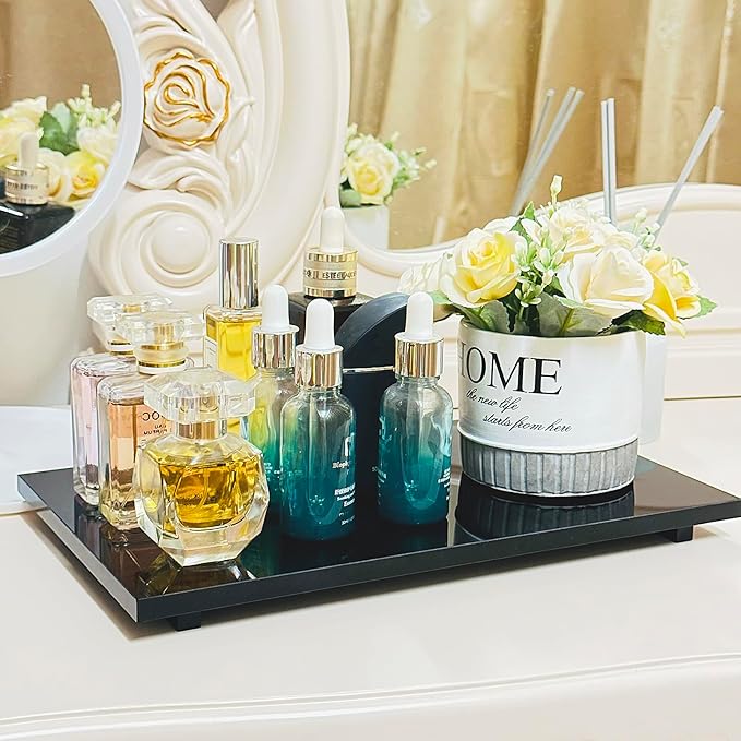 Acrylic Soap Tray, Soap Pedestal Stand Sink Tray for Kitchen Bathroom Counter, Black