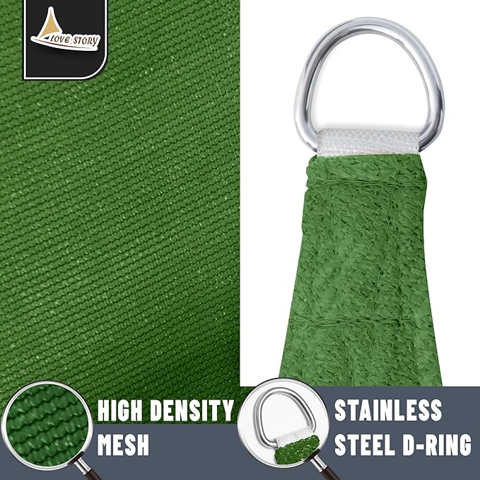 LOVE STORY Custom Size 8' x 14' Piquant Green Sun Shade Sail Canopy Commercial Rectangle Sail Shade Fabric for Patio Garden Backyard Pool (Customized)