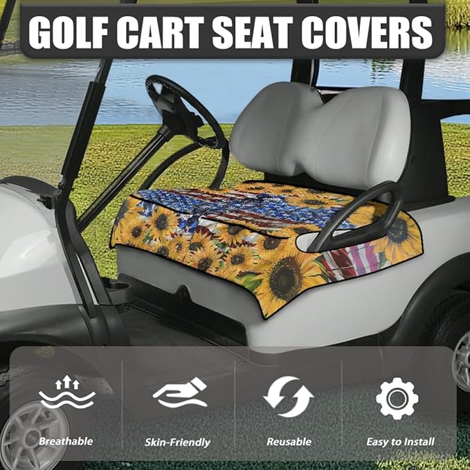 Golf Cart Seat Cushion Cover Featuring Comfortable Microfiber Fabric and Waterproof Protection for Outdoor Use