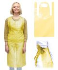 ABC PACK & SUPPLY Yellow Plastic Disposable Aprons Adults for Painting, 28 x 46 Inches. Pack of 1000 Disposable Plastic Aprons, 1 Mil. Unisex Waterproof Polyethylene Painting Apron for Food Industry