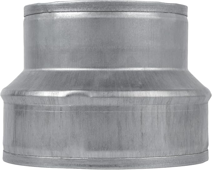 5" to 4" Inch Duct Pipe Adapter - Galvanized Steel HVAC Ducting Reducer for Ventilation - PVC Pipe, Hose Coupler - Heavy Duty Exhaust, Air Conditioner Fittings - Vent Flange Connector