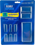 Gel Bumpers - Rectangle Variety Pack of 18 Small, Medium & Large – Low Profile - Protects Surfaces & Quiets Contact - Prevents Damage to Walls, Furniture, Appliances. - Peel & Stick