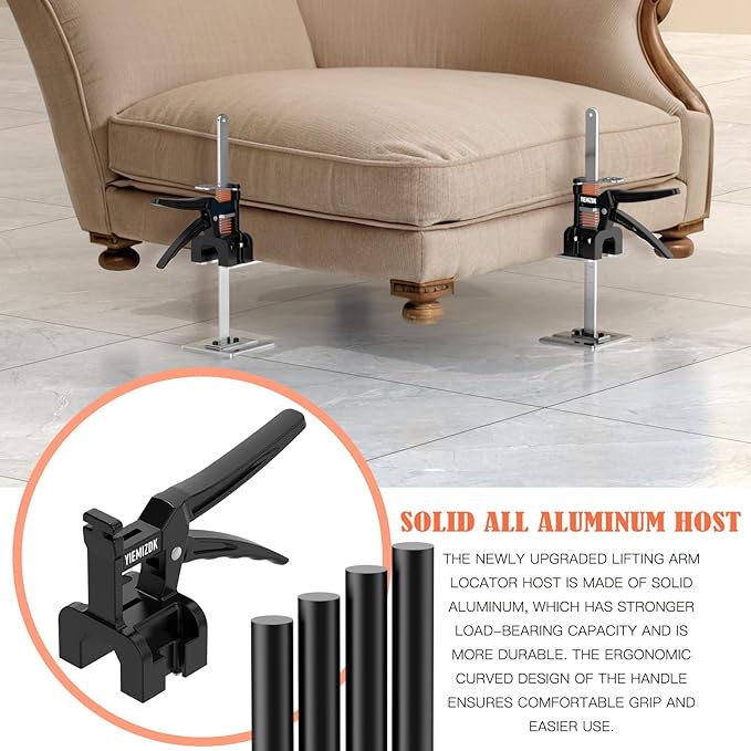 Labor-Saving Arm Jack Two-Piece Set for Wall Tile Positioning, Doors, Windows, Cabinets, Installation, Furniture Lift, Drywall Lift, Lift Tools (15.7) (Black, 14)