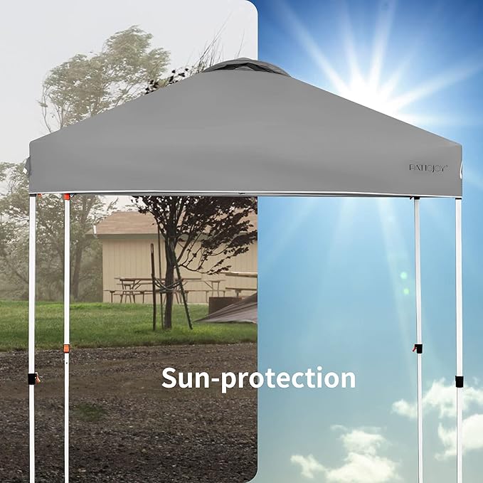 Tangkula Outdoor Pop-up Canopy Tent, 6.6 x 6.6 FT Height Adjustable Commercial Instant Canopy w/Portable Roller Bag, 4 Weight Bags, Outdoor Camping Sun Shelter for Camping, Party