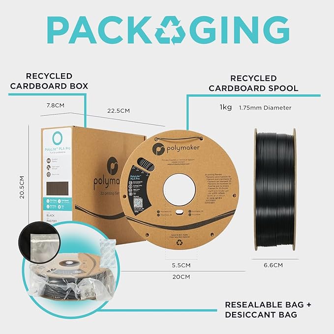 Polymaker ABS Filament 1.75mm Grey, 3kg 3D Printing Filament, PolyLite ABS 3D Printer Filament, Heat Resistant, Strong & Durable, Dimensional Accuracy +/- 0.03mm