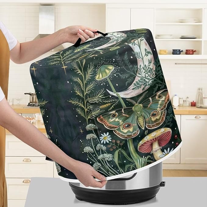 Flashideas Moth Pressure Cooker Cover with Storage Pocket Compatible with 8 10 Quart Instant Pot, Durable Rice Cooker Air Fryer Accessories, Waterproof Kitchen Appliances Dust Cover