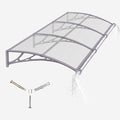 Awning for Door Entrance with Drainage Sink,32x120 Inch Awnings for Doors,Window Canopy Exterior with Plastic Steel Bracket,Polycarbonate Cover,UV,Rain,Snow Protection for House,Porch,Patio,Deck