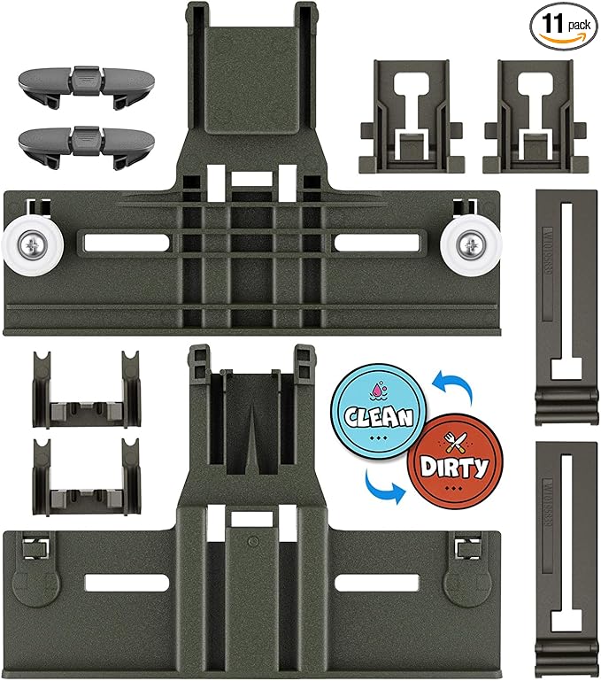 Upgraded W10350375 W10712395 Dishwasher Top Rack Adjuster Parts for Whirlpool WDTA50SAHZ0 Dishwasher Parts WDT750SAHZ0 WDT730PAHZ0 WDT970SAHZ0 Upper Rack Parts,For Kenmore 665 Dishwasher Top Rack Part