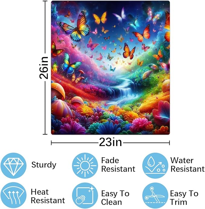 Dishwasher Magnet Cover Animal Rainbow Butterfly Dishwasher Decorative Cover Front Dishwasher Door Cover Reuseable Dishwasher Cover Panel Decal for Kitchen Refrigerator Home Appliances 23" X 26"