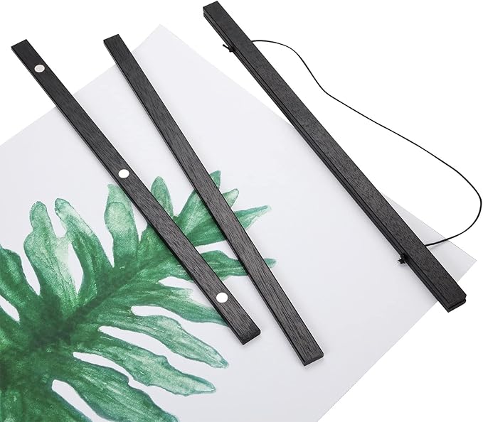 WITCOLOR Poster Hanger Frame, Black Wood Style 22inch Wide Magnetic Frame for Wall Decor Art Painting, Magnet Poster Hanger for Photos, Pictures, Prints, Maps, Scrolls and Canvas Artwork