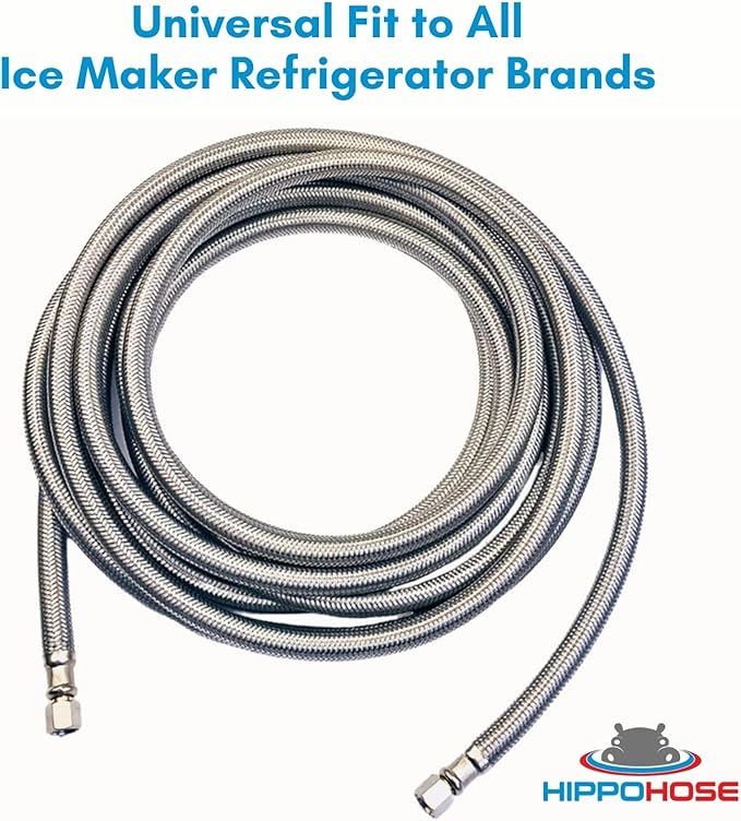 LONG Refrigerator Hose (30 FT) - Universal Fit to ALL Refrigerator Brands - Icemaker Water Supply Line - ¼” x ¼” Connections - Refrigerator Supply Hose for Ice & Water