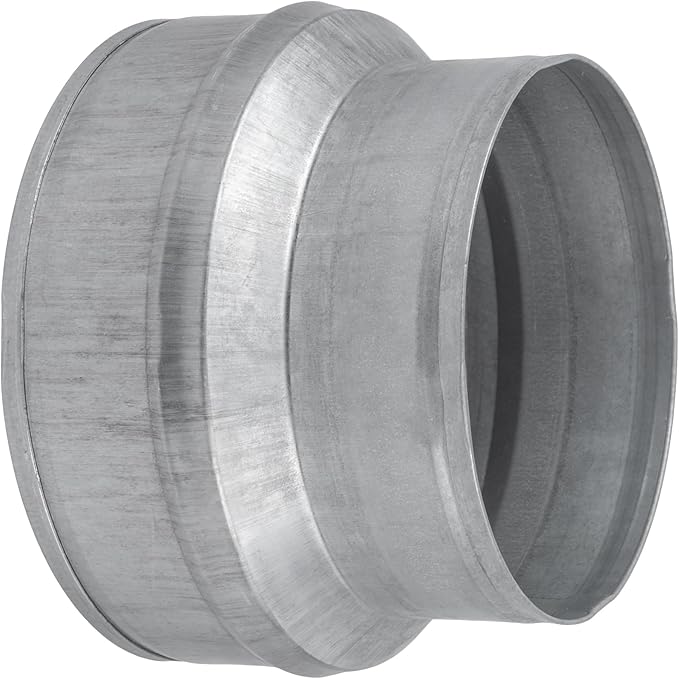 6" to 5" Inch Duct Pipe Adapter - Galvanized Steel HVAC Ducting Reducer for Ventilation - PVC Pipe, Hose Coupler - Heavy Duty Exhaust, Air Conditioner Fittings - Vent Flange Connector