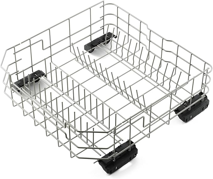 WD28X26099 WD28X34744 Lower Dishwasher Rack Replacement Parts for GE Lower Dishrack Dishwasher Rack 20.7'' D x 21.6'' W Roller Wheels GE GDF510PSM0SS GDT535PSM0SS Bottom Dish Rack Assembly 1 Pcs