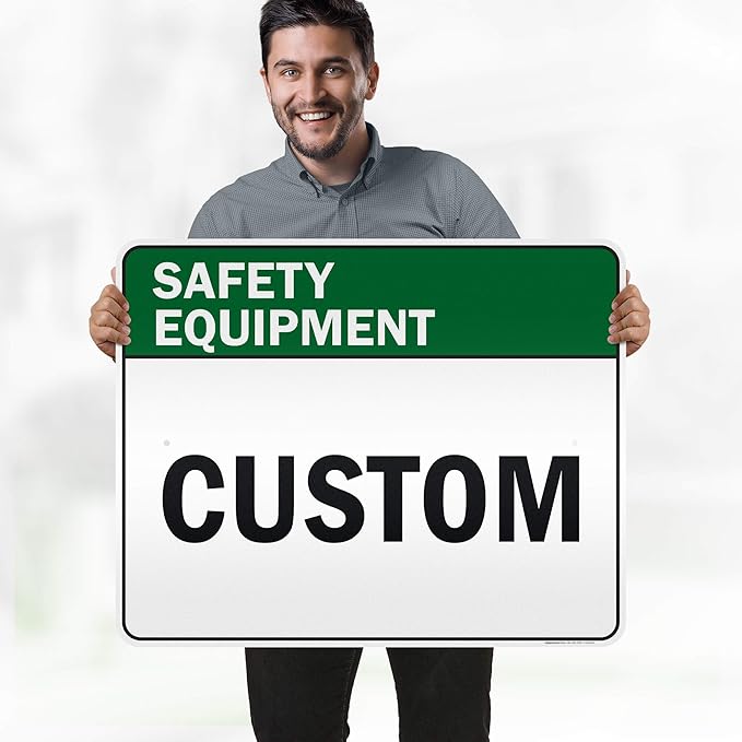 Custom Safety Equipment Sign, Ansi Sign, Osha Compliant, 24x30 Inches, 3M EGP Reflective, Rust Free .080 Aluminum, Fade Resistant, Made in USA by My Sign Center