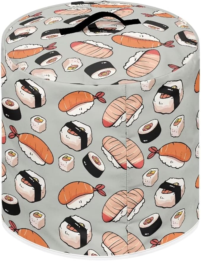 Dust Cover for 8 qt Air Fryer & Pressure Cooker Kitchen Appliance Accessories, Portable Pressure Cooker Air Fryer Rice Cooker Dust Cover Grey Sushi Print Small Appliance Covers
