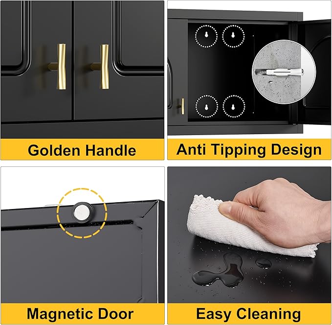 Wall Upper Storage Cabinet,Metal Bathroom Wall Mounted Cabinet,15 Inch Storage Cabinets for Basement,Livingroom Home Office